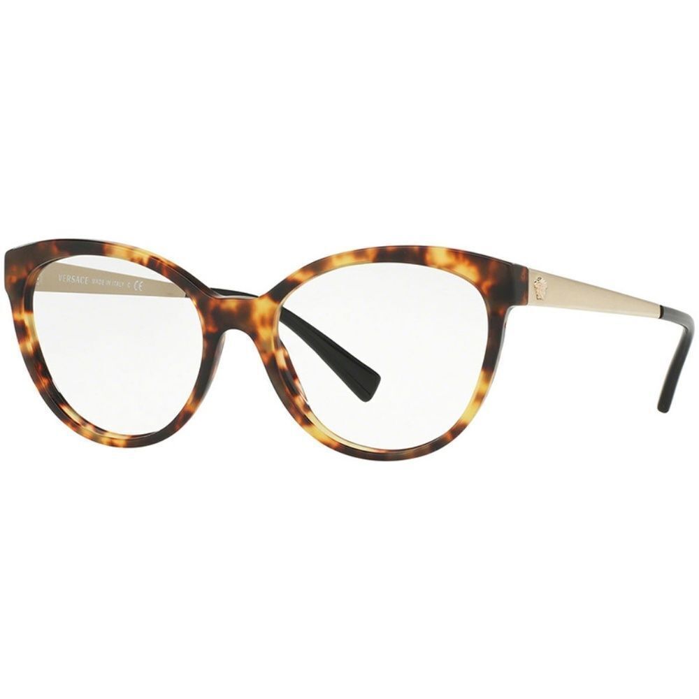 Versace Oval Eyeglasses Frame Havana